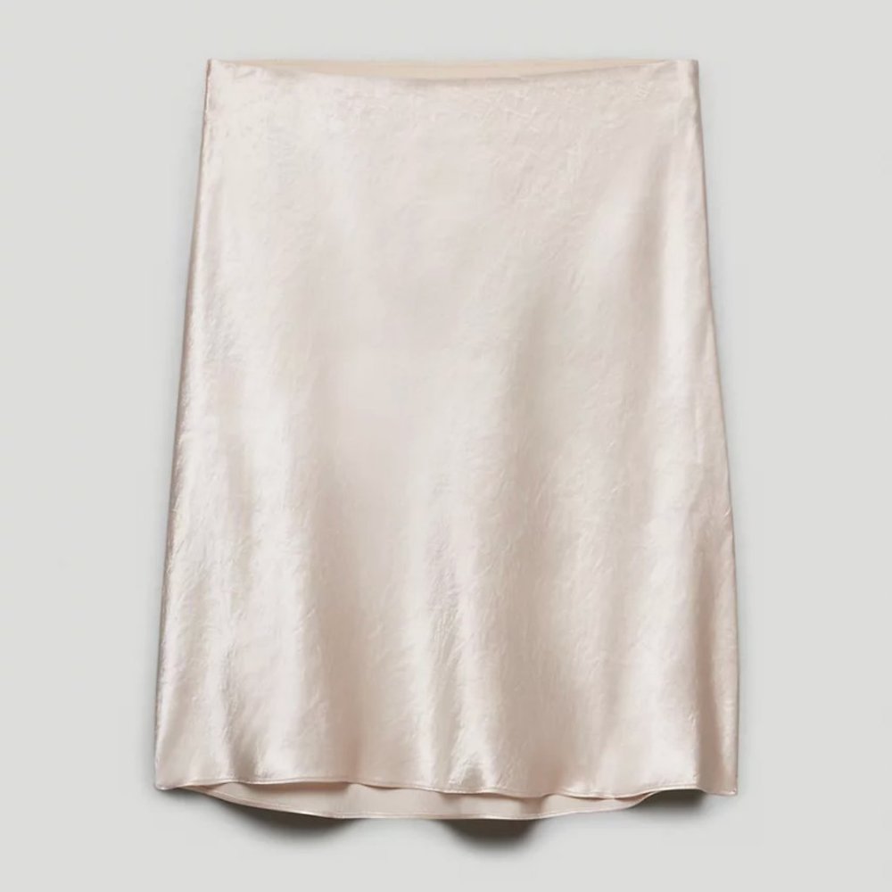 Aritizia Babaton Satin Mini Slip Skirt - Dedune (Blush Pink)
